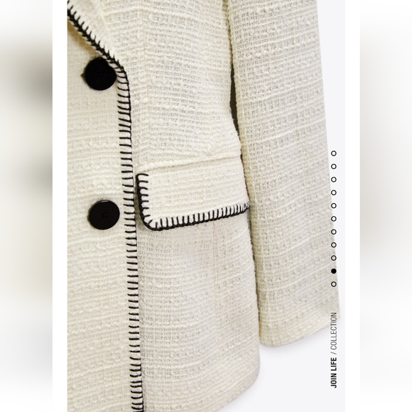 NWT Zara topstiched double breasted blazer - Picture 11 of 14